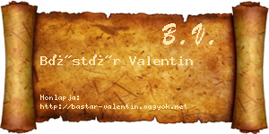 Bástár Valentin névjegykártya
